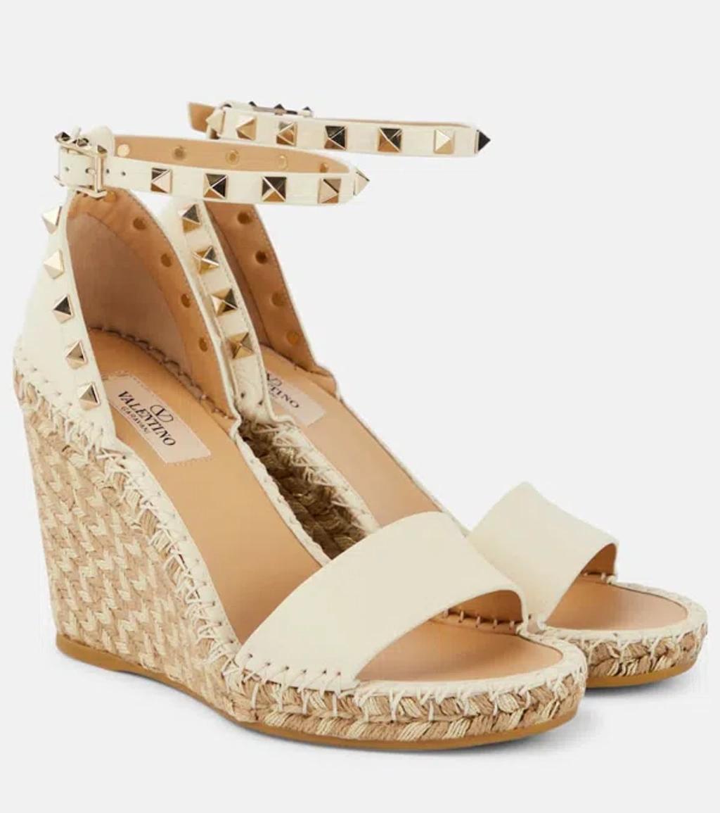 Espadrille Rockstud Wedges 105 In White Product Image