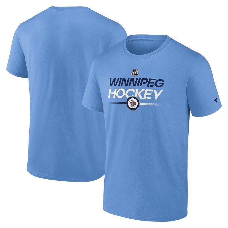 Mens Fanatics Branded Blue Winnipeg Jets Authentic Pro Wordmark Alt Logo T-Shirt Product Image