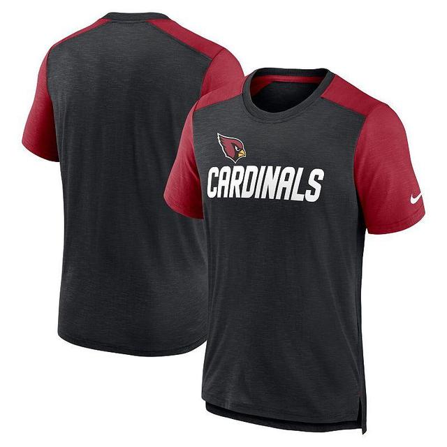 Mens Nike  Heather Navy/Red Tennessee Titans Color Block Team Name T-Shirt Product Image