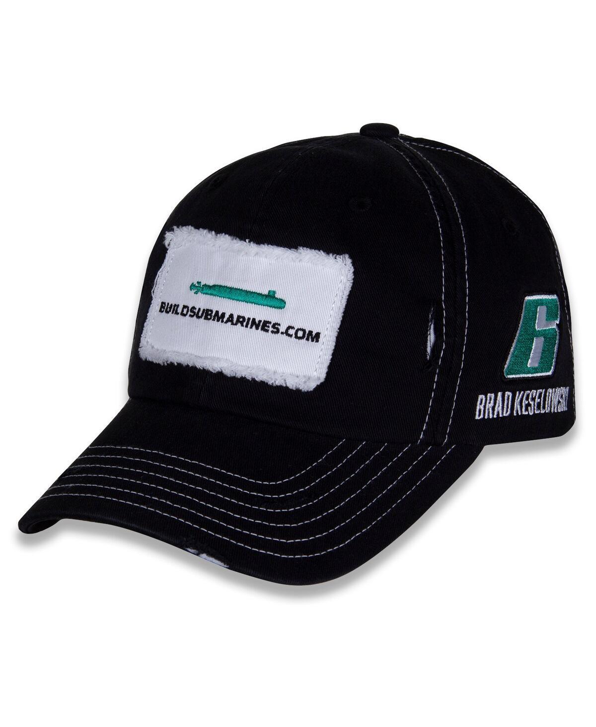 Checkered Flag Sports Mens Black Brad Keselowski Build vintage-like Patch Adjustable Hat Product Image