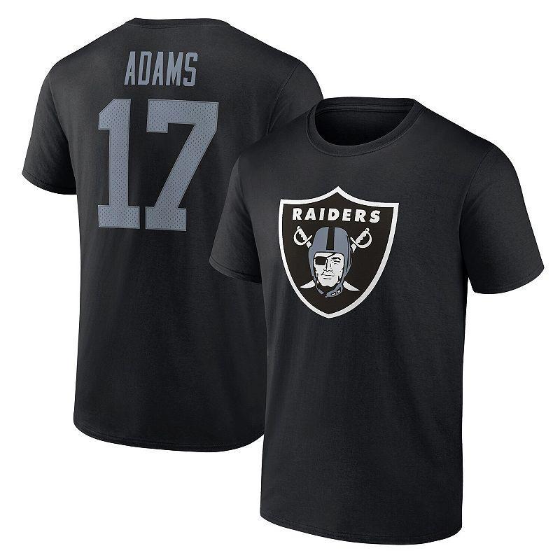 Mens Fanatics Davante Adams Black Las Vegas Raiders Player Icon Name and Number T-shirt Product Image