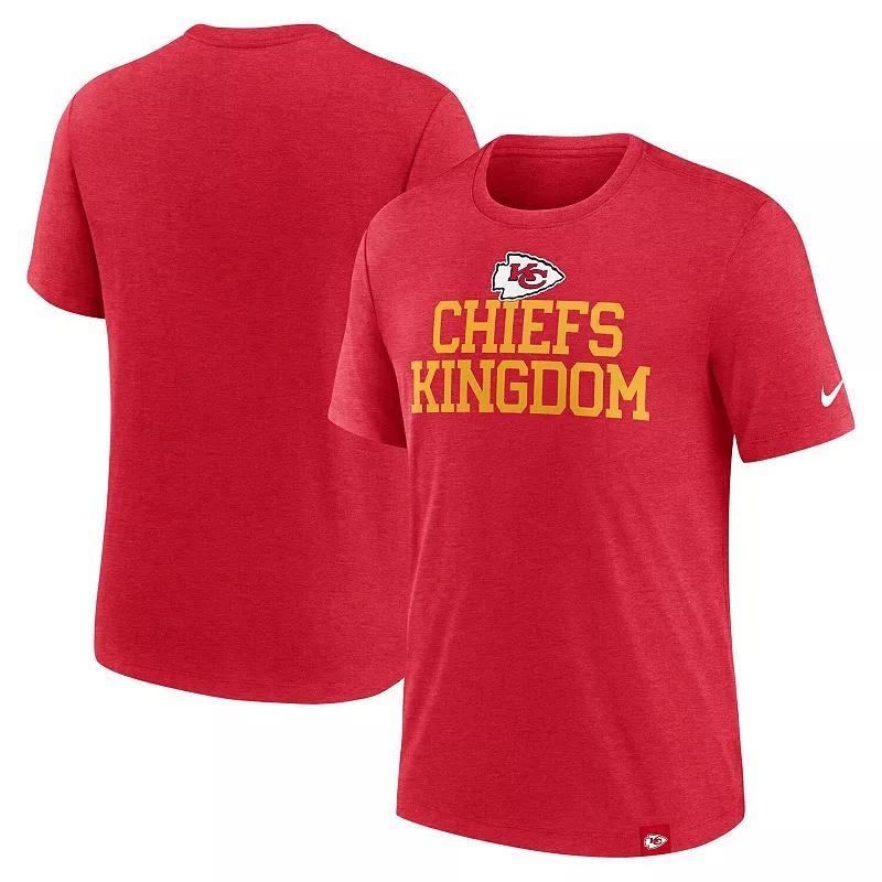 Nike Mens Heather Red Kansas City Chiefs Blitz Tri-Blend T-Shirt Product Image