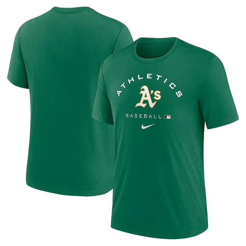 Mens Nike Oakland Athletics Authentic Collection Tri-Blend Performance T-Shirt Product Image