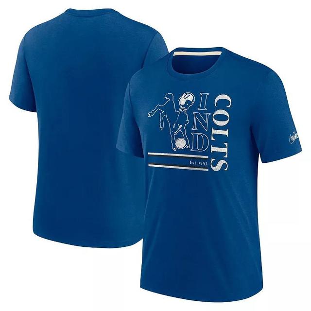 Mens Nike Royal Indianapolis Colts Wordmark Logo Tri-Blend T-Shirt Product Image