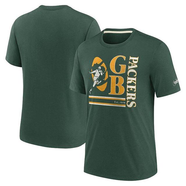 Mens Nike Bay Packers Wordmark Logo Tri-Blend T-Shirt Product Image