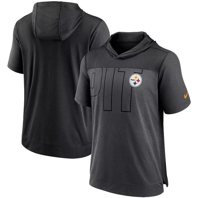 Mens Nike Heathered /Black Pittsburgh Steelers Performance Hoodie T-Shirt Grey Product Image