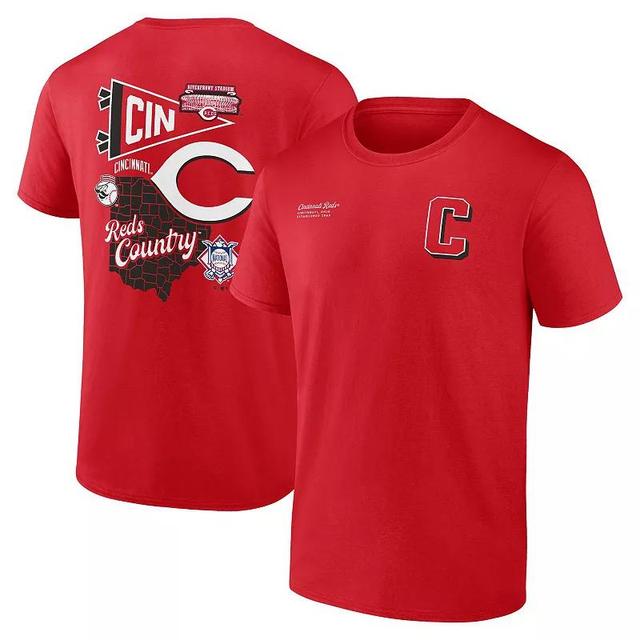 Mens Fanatics Branded Red Cincinnati Reds Split Zone T-Shirt Product Image