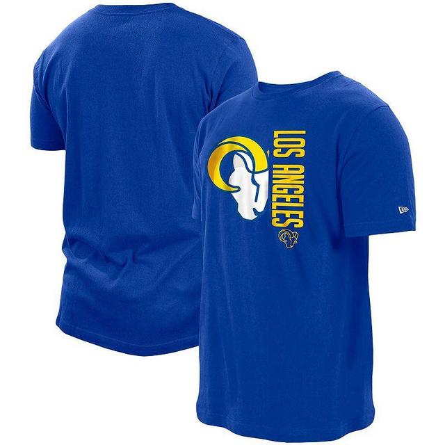 Mens New Era Royal Los Angeles Rams Split Logo 2-Hit T-Shirt Product Image