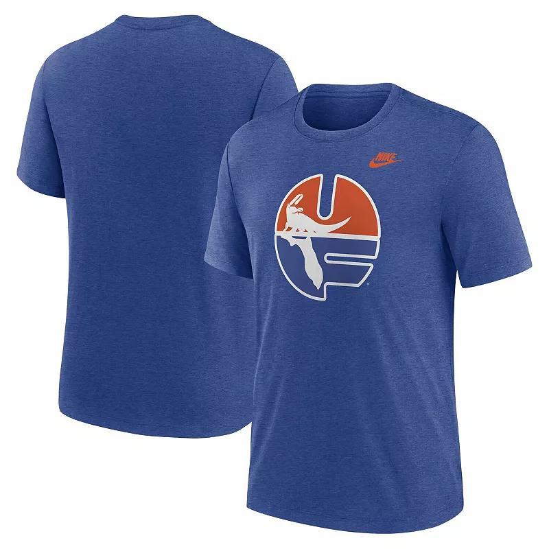 Mens Nike Heather Royal Florida Gators Blitz Evergreen Legacy Primary Tri-Blend T-Shirt Product Image