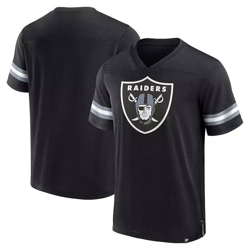 Mens Fanatics Branded Black Las Vegas Raiders Jersey Tackle V-Neck T-Shirt Product Image