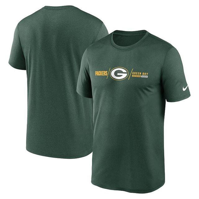 Mens Nike Green Green Bay Packers Horizontal Lockup Legend Performance T-Shirt Product Image