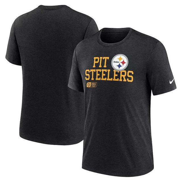 Mens Nike Pittsburgh Steelers Overlap Lockup Tri-Blend T-Shirt Product Image