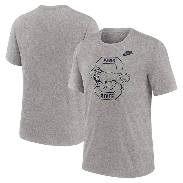 Mens Nike Heather Gray Penn State Nittany Lions Blitz Evergreen Legacy Primary Tri-Blend T-Shirt Product Image