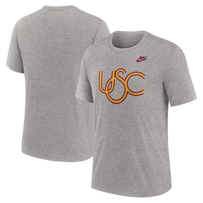 Nike Mens Heather Gray Usc Trojans Blitz Evergreen Legacy Primary Tri-Blend T-Shirt Product Image