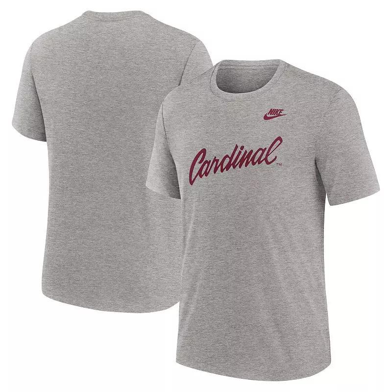 Mens Nike Heather Gray Stanford Cardinal Blitz Evergreen Legacy Primary Tri-Blend T-Shirt Product Image