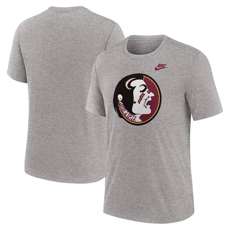 Mens Nike Heather Gray Florida State Seminoles Blitz Evergreen Legacy Primary Tri-Blend T-Shirt Product Image