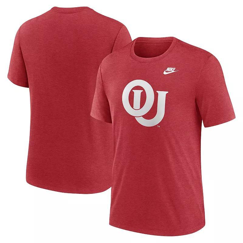 Mens Nike Heather Crimson Oklahoma Sooners Blitz Evergreen Legacy Primary Tri-Blend T-Shirt Product Image