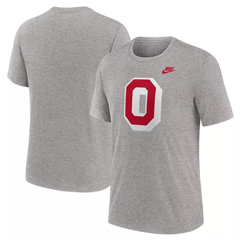 Mens Nike Heather Black Ohio State Buckeyes Blitz Evergreen Legacy Primary Tri-Blend T-Shirt Product Image