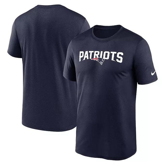 Mens Nike New England Patriots Primetime Legend Wordmark Performance T-Shirt Blue Product Image