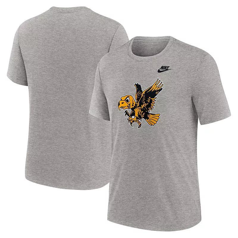 Nike Mens Heather Gray Iowa Hawkeyes Blitz Evergreen Legacy Primary Tri-Blend T-Shirt Product Image