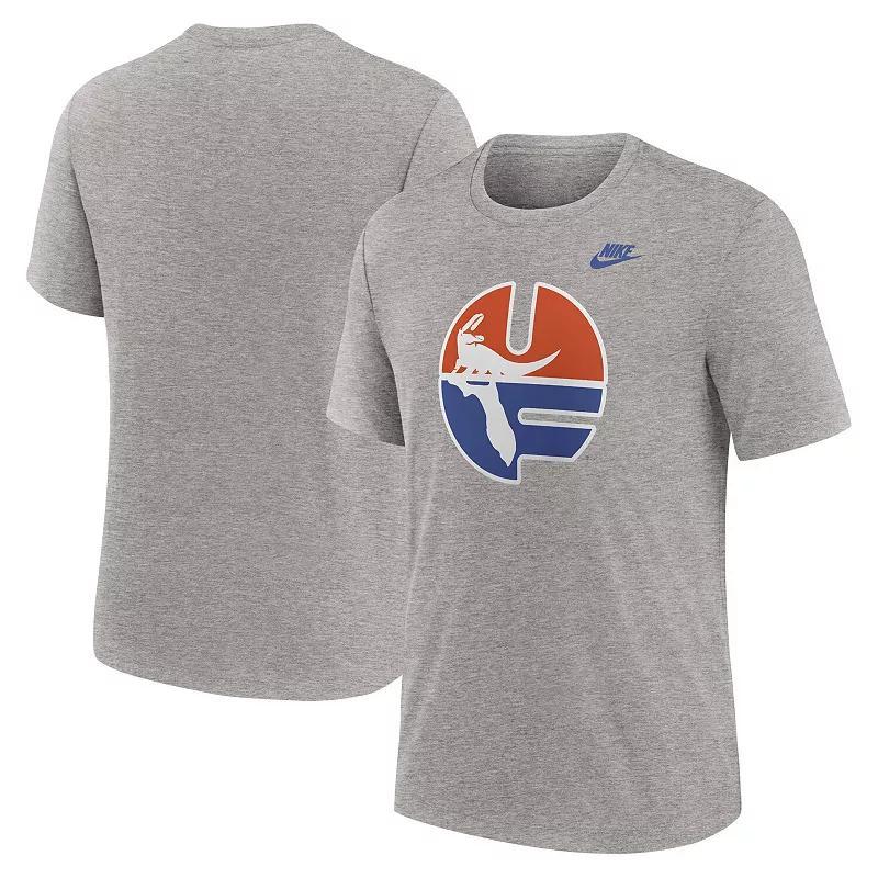 Nike Mens Heather Gray Florida Gators Blitz Evergreen Legacy Primary Tri-Blend T-Shirt Product Image