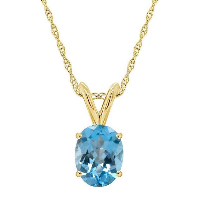 Blue Topaz Pendant Necklace (1-5/8 ct.t.w) in 14K Yellow Gold Product Image