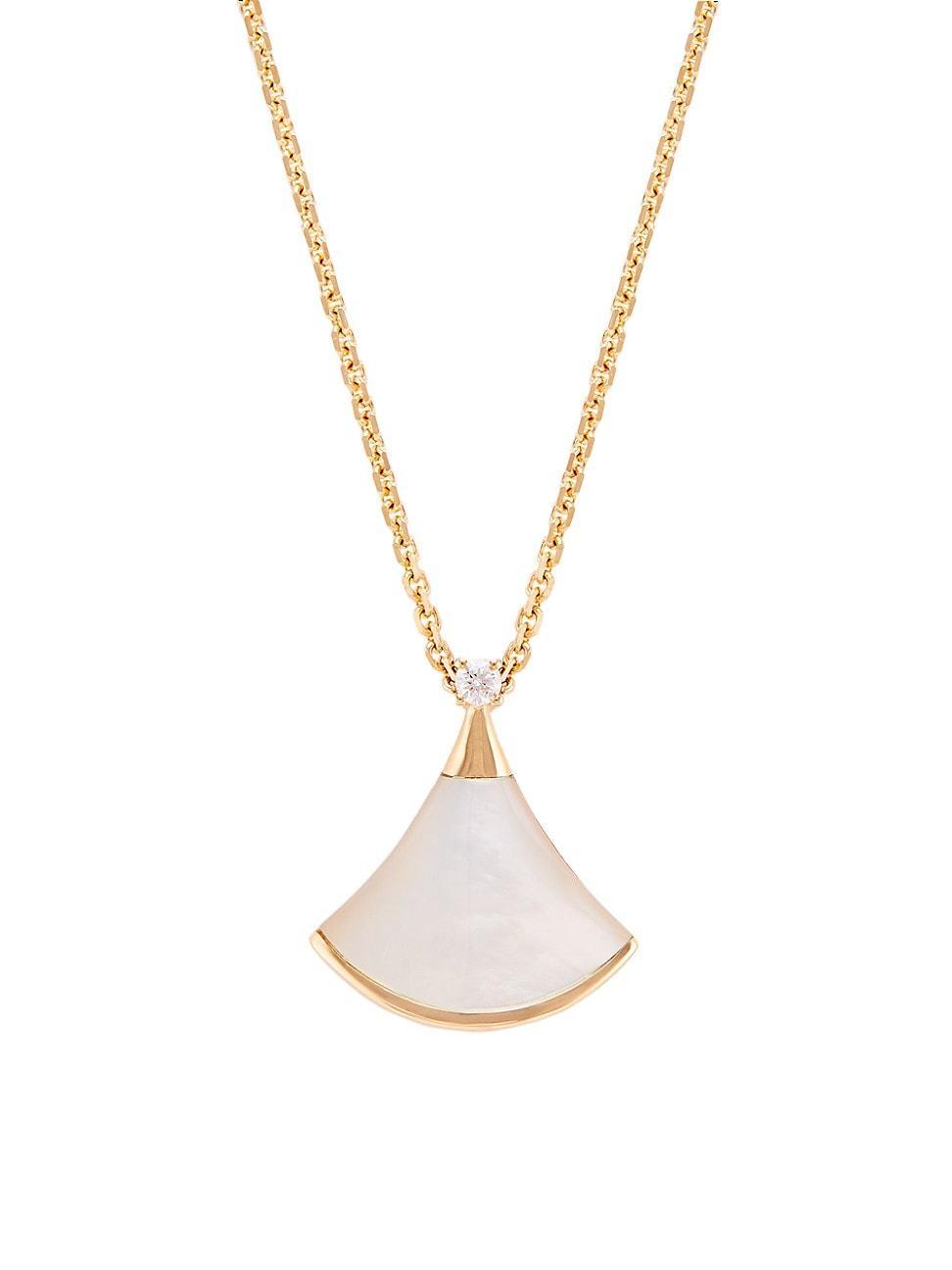 Divas Dream 18K Rose Gold, Mother-Of-Pearl & Diamond Pendant Necklace Product Image