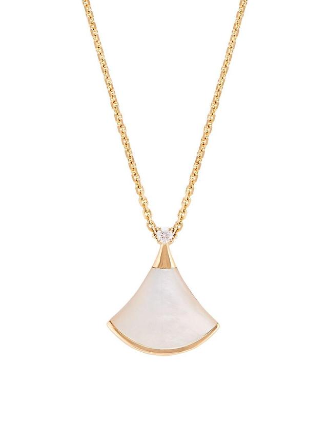 Divas Dream 18K Rose Gold, Mother-Of-Pearl & Diamond Pendant Necklace Product Image