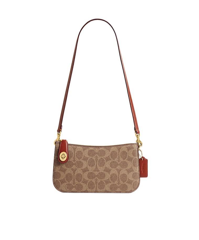 COACH All Over-print Shoulder Bag In Brown Product Image