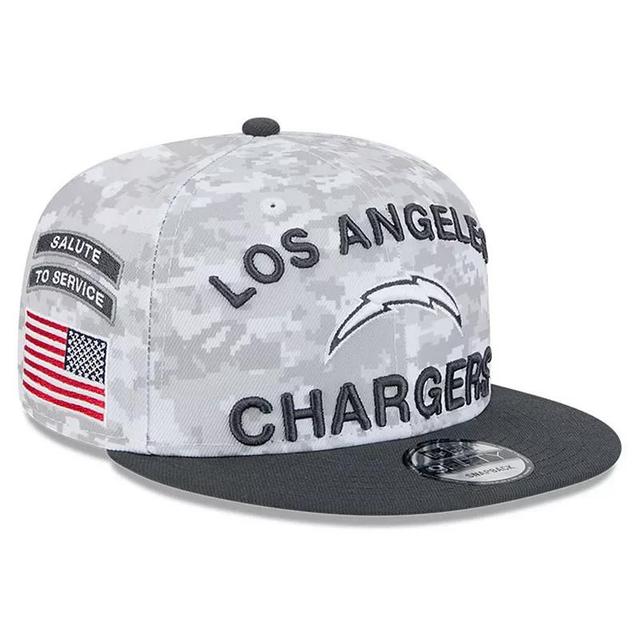 Mens New Era /Graphite Los Angeles Chargers 2024 Salute To Service 9FIFTY Snapback Hat Product Image