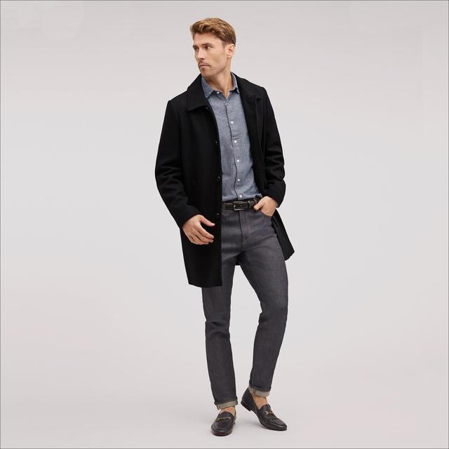 Sam Edelman Mens Classic Single Breasted Wool Coat Twill Product Image