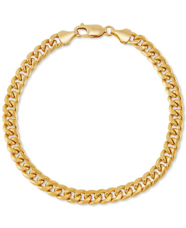 Italian Gold Miami Cuban Chain Bracelet in 10k Gold Product Image