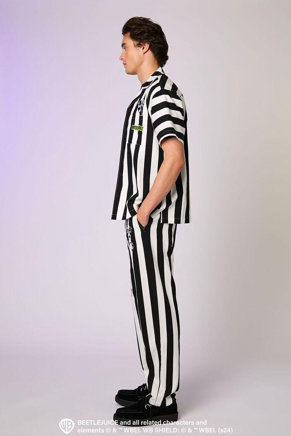 Beetlejuice Beetlejuice Embroidered Striped Pants | Forever 21 Product Image