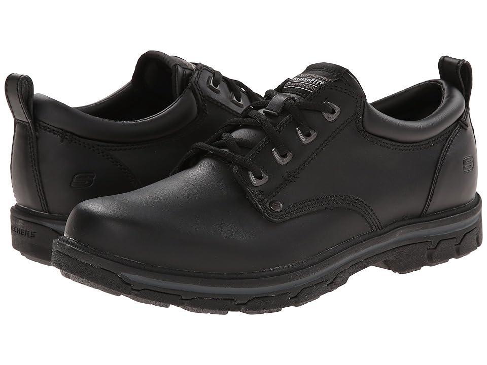 SKECHERS Segment Relaxed Fit Oxford (Black) Men's Shoes Product Image