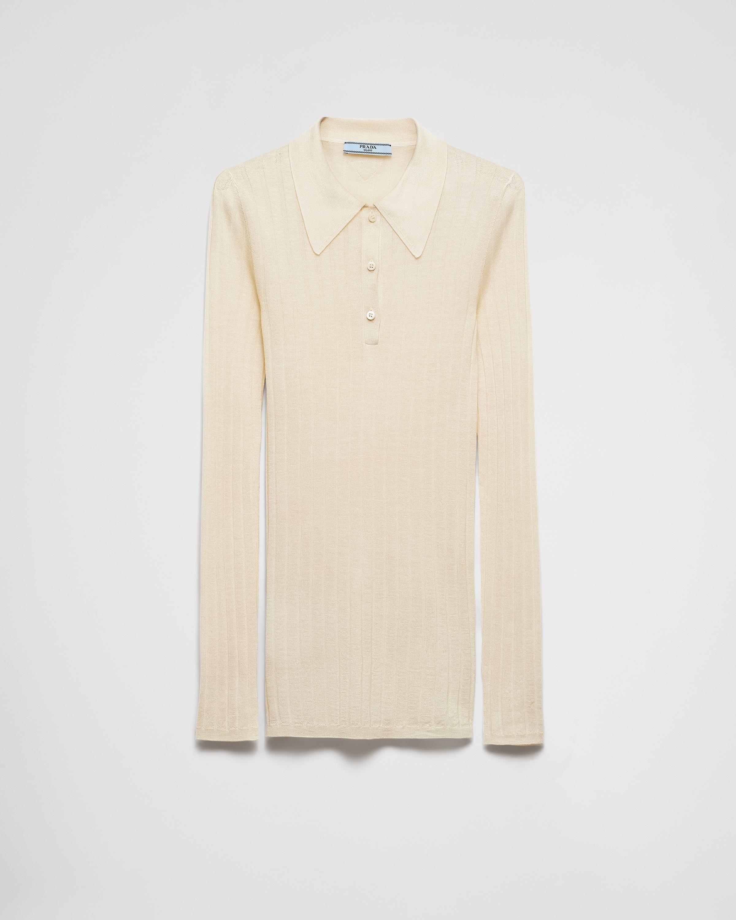 Cashmere and silk polo shirt Product Image