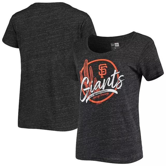 Womens 5th & Ocean by New Era Heathered Black San Francisco Giants Spring Training Circle Cactus Tri-Blend T-Shirt Product Image