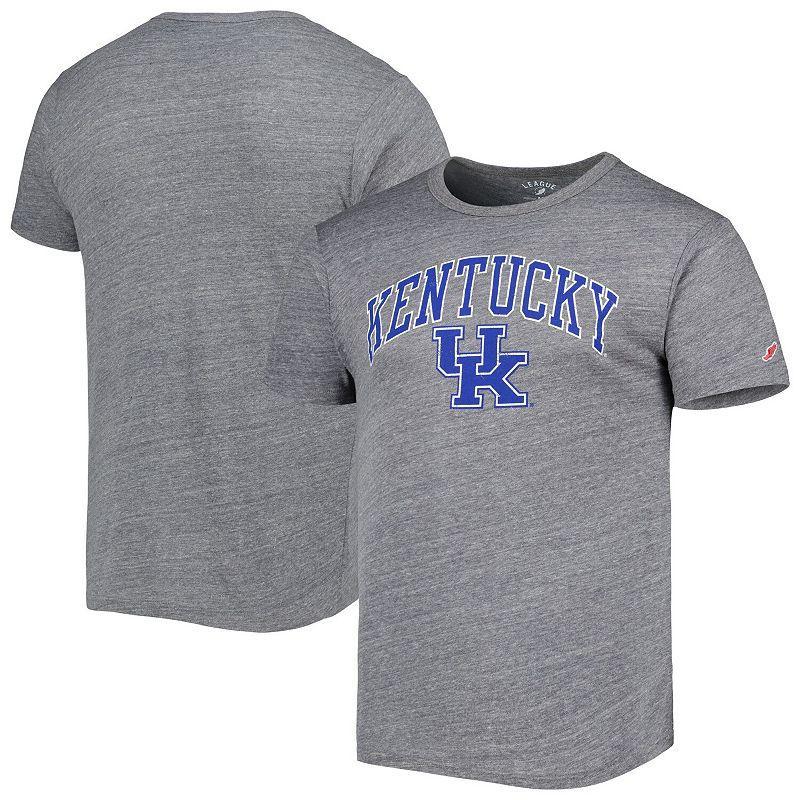 Mens League Collegiate Wear Heather Gray Kentucky Wildcats 1965 Arch Victory Falls Tri-Blend T-Shirt Product Image