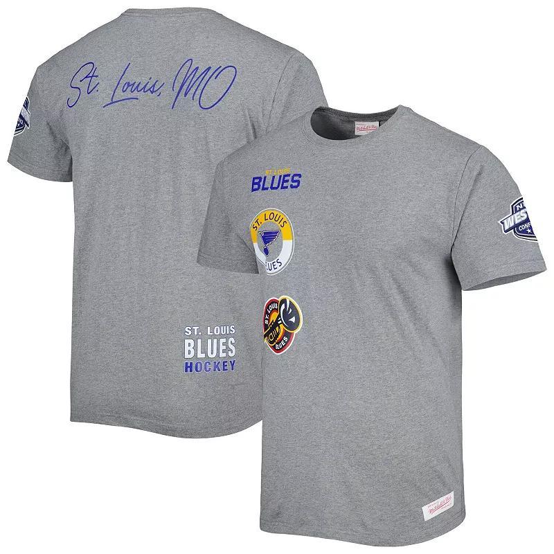 Mens Mitchell & Ness Heather Gray St. Louis Blues City Collection T-Shirt Product Image