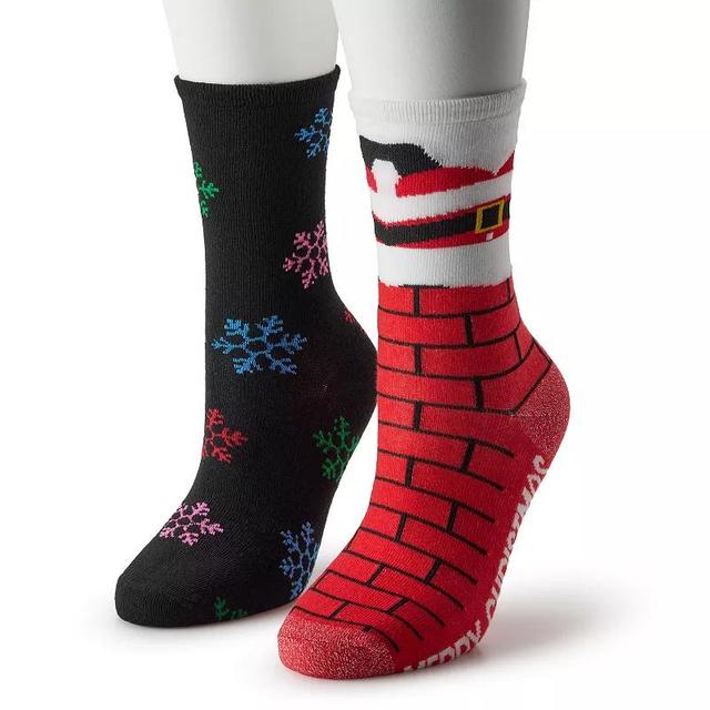 Womens 2-Pack Christmas Novelty Crew Socks Product Image