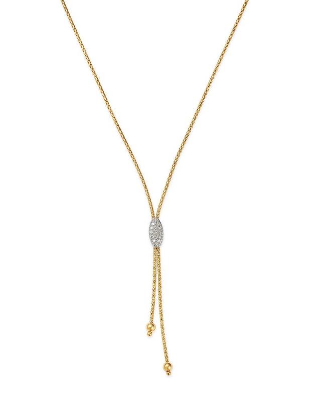 Alberto Amati 14K White & Yellow Gold Diamond Lariat Necklace, 17 - Female Product Image