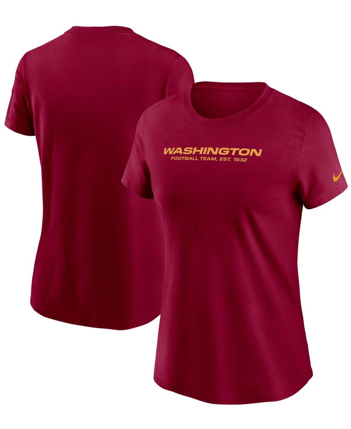 Womens Burgundy Washington Football Team Logo Essential T-shirt Product Image