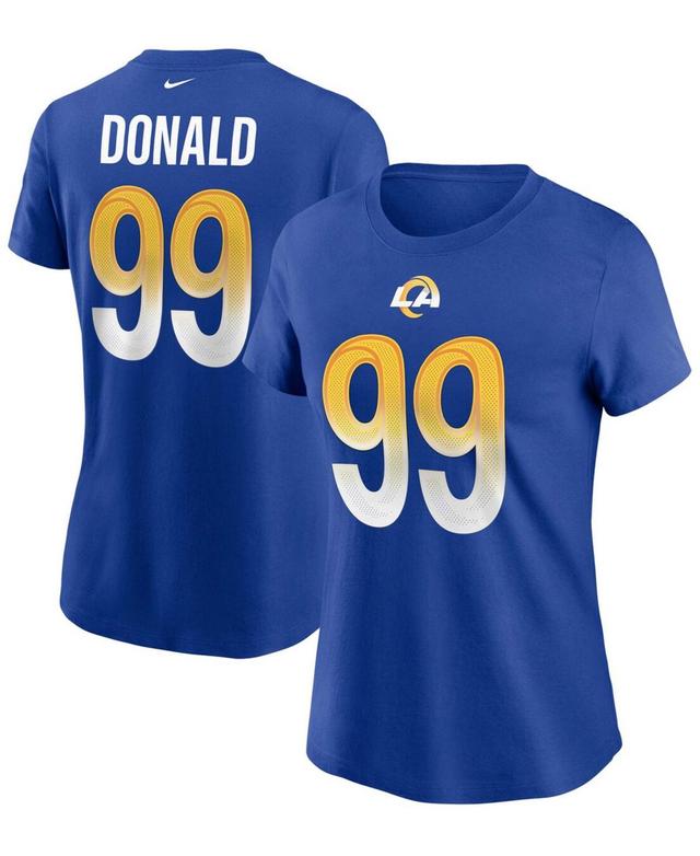 Womens Aaron Donald Royal Los Angeles Rams Name Number T-shirt Product Image