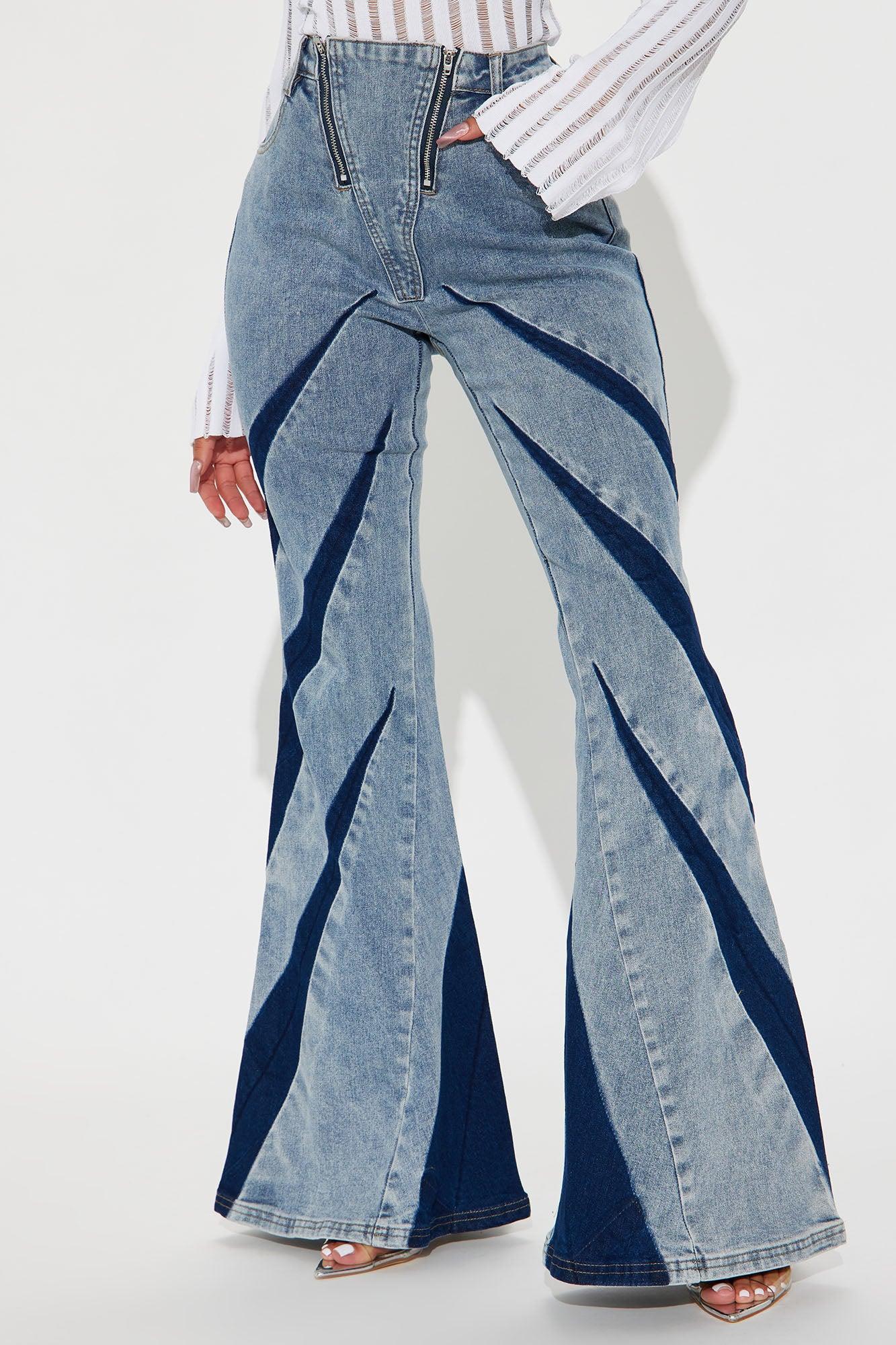 The Right Vibe Stretch Flare Jeans - Light Wash Product Image