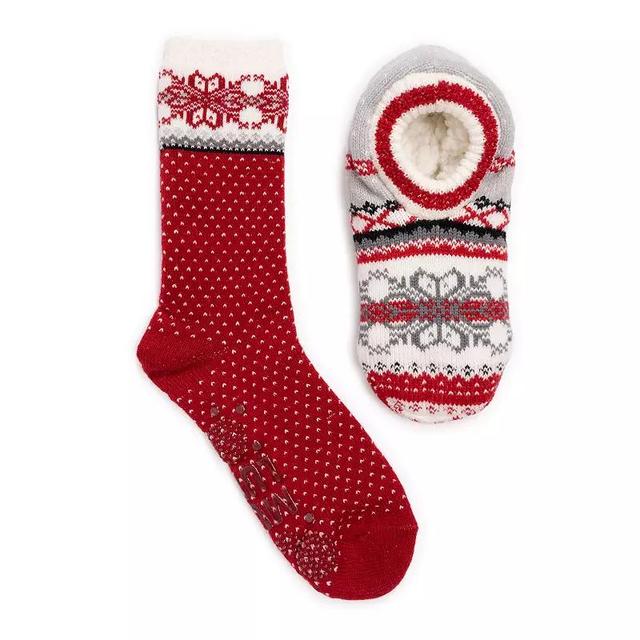 Womens MUK LUKS Ballerina Crew & Bootie Slipper Socks Set Product Image