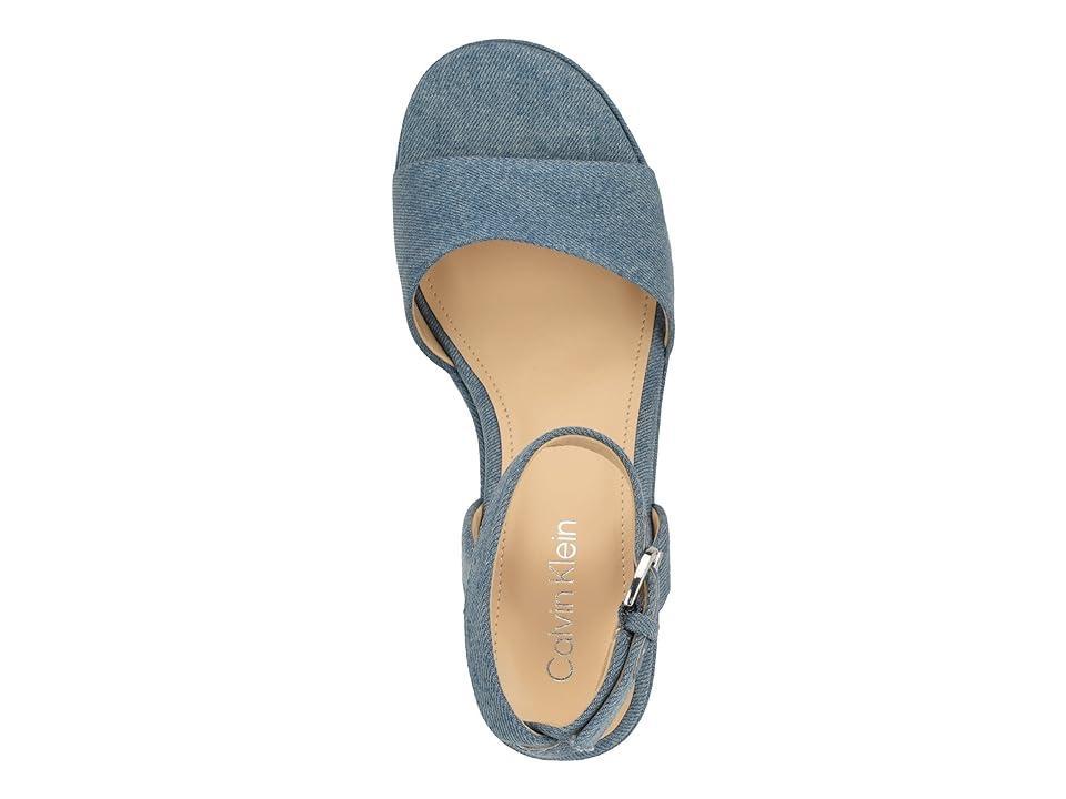 Calvin Klein Summer Denim) Women's Dress Flat Shoes Product Image