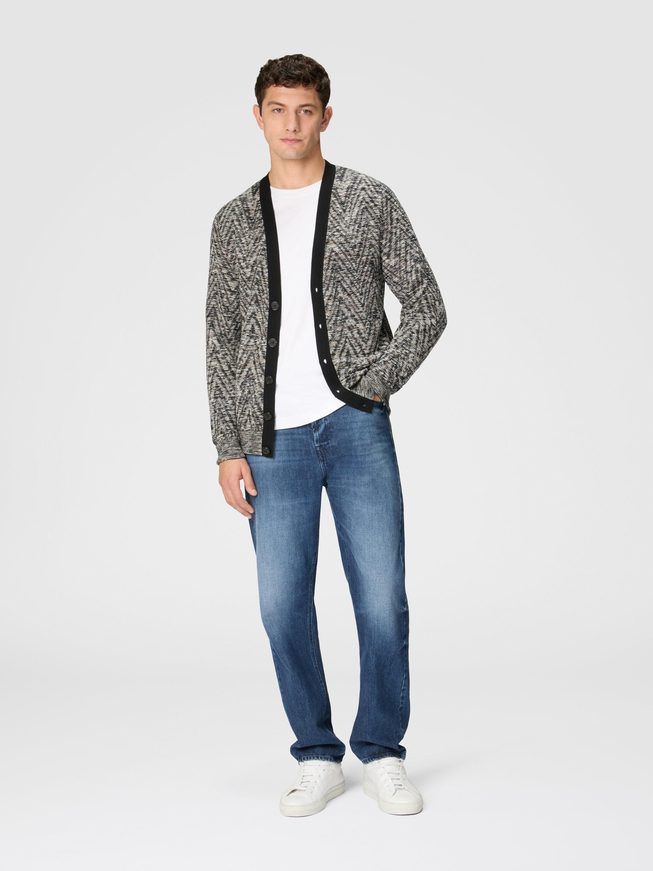 Slub pattern wool cardigan Product Image