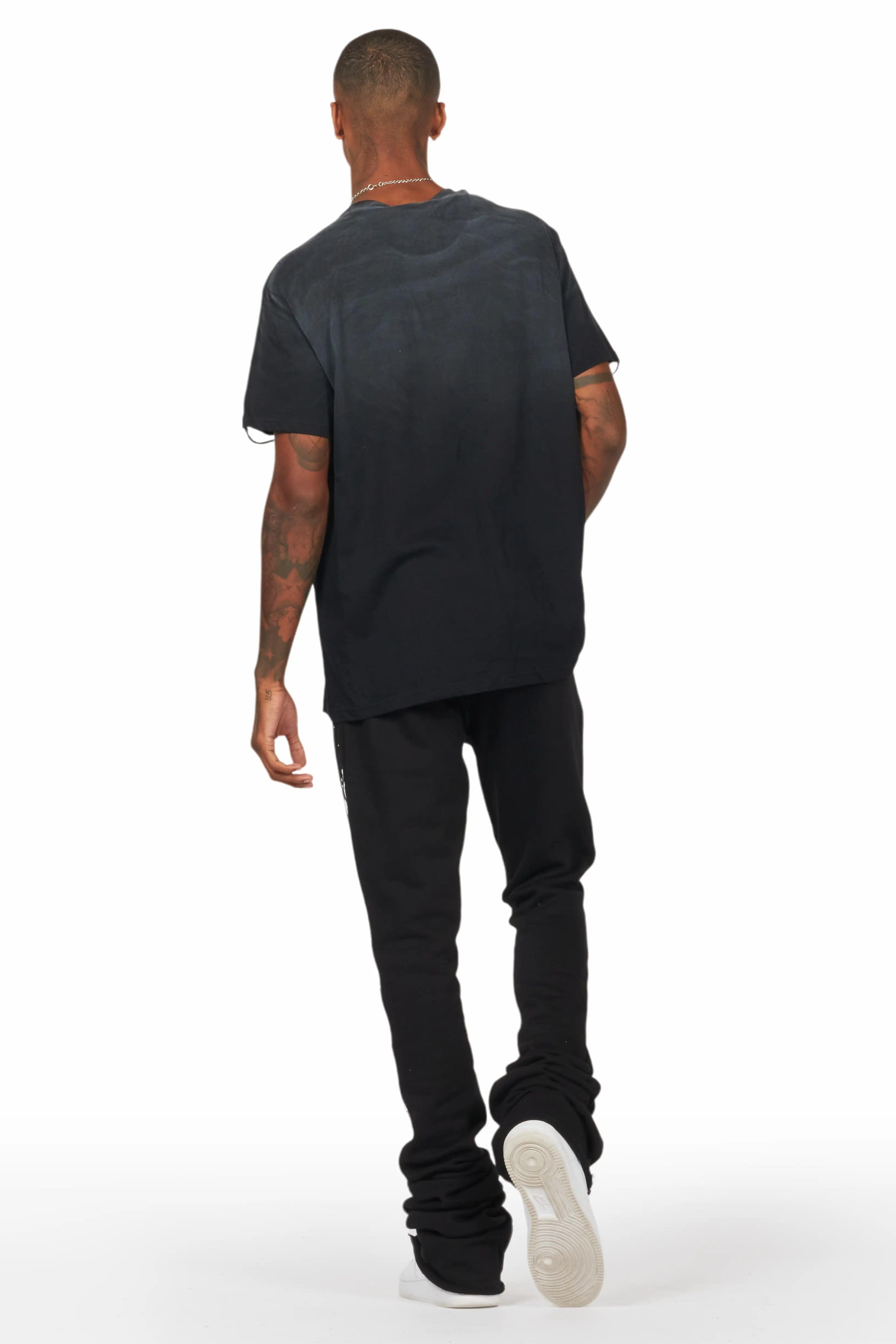 Galvin Black Oversized Graphic T-Shirt Male Product Image