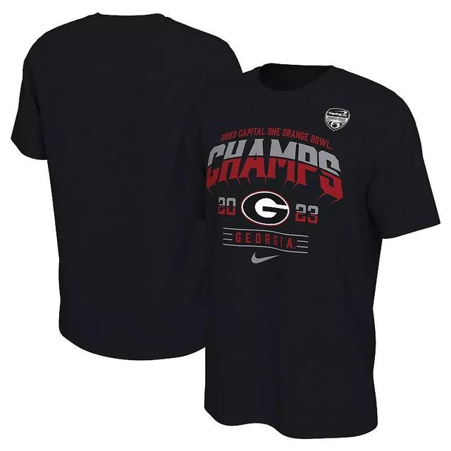 Mens Nike Georgia Bulldogs 2023 Orange Bowl Bowl Champions Locker Room T-Shirt Product Image