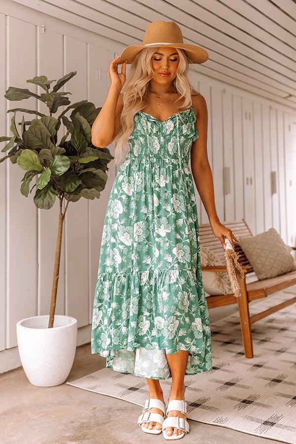 Lovely Lagoon Floral Midi In Green Product Image