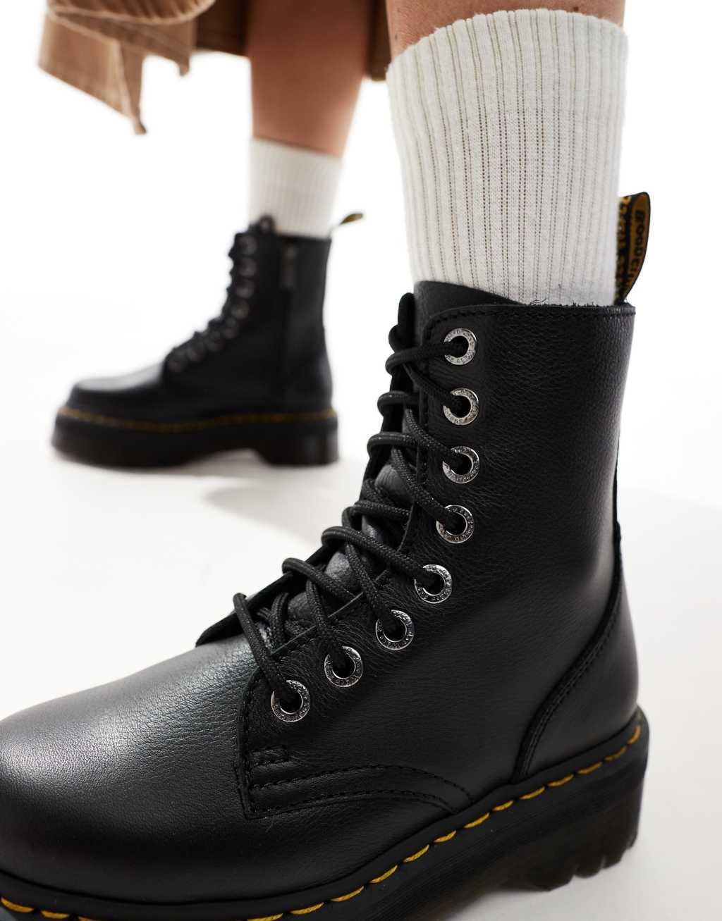 Dr Martens Jadon III 8 Eye Boots In Black Pisa Product Image